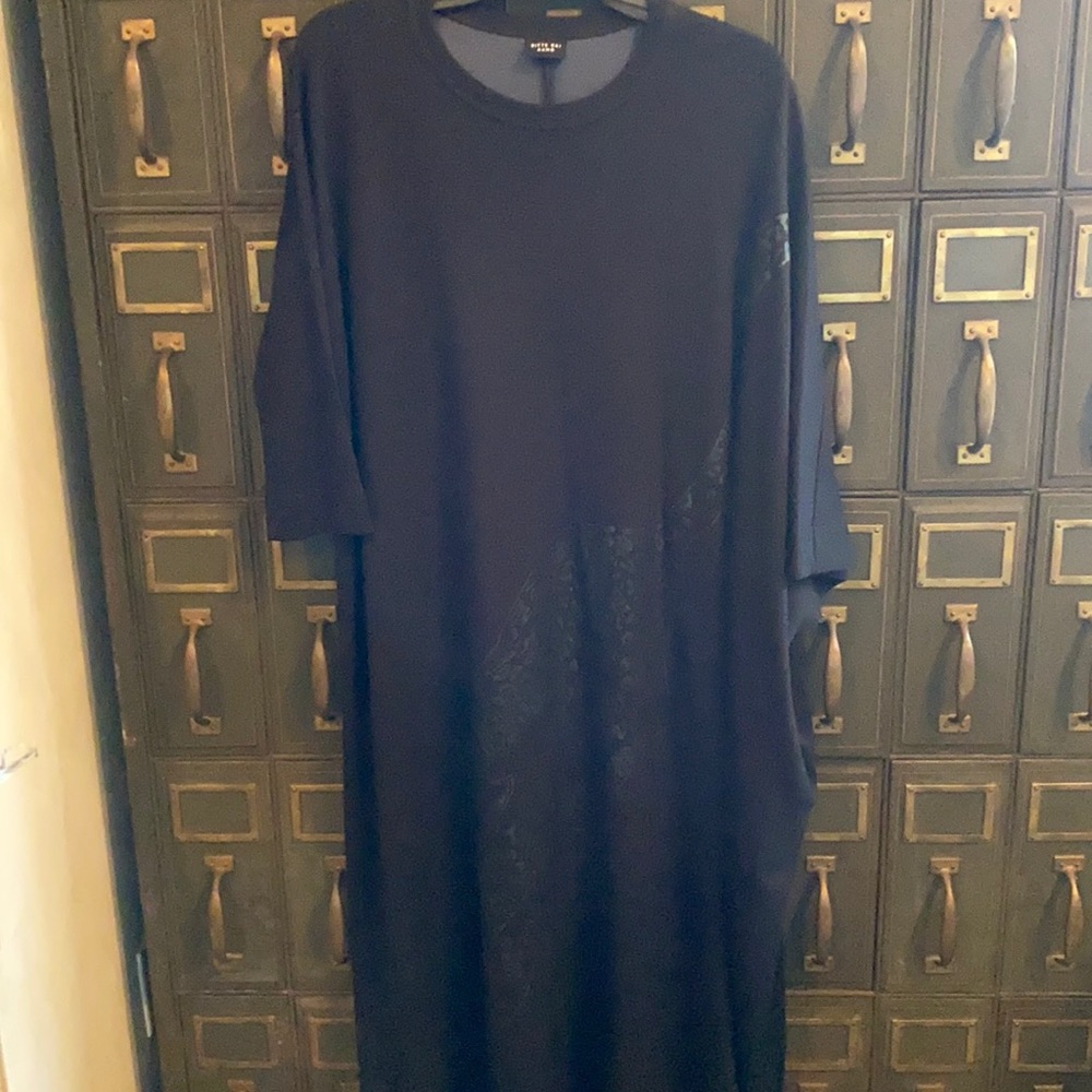 Bitte Kai Rand Black Dress with tone on tone tiger